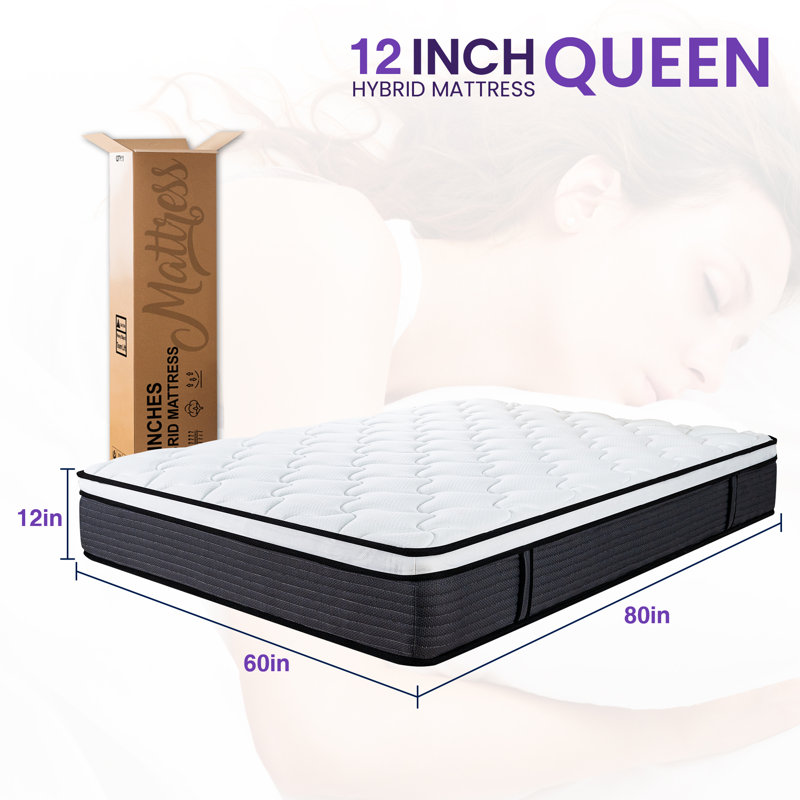 Langione Medium Firm Hybrid and Cooling Foam Mattress, Pressure Relief, and Motion Isolation, CertiPUR-US, Mattress in a Box
