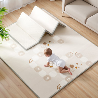 baby Play Mat, 59"x71" Foldable & Reversable Large Play Mat, 0.4" Thick Waterproof Foam Mat