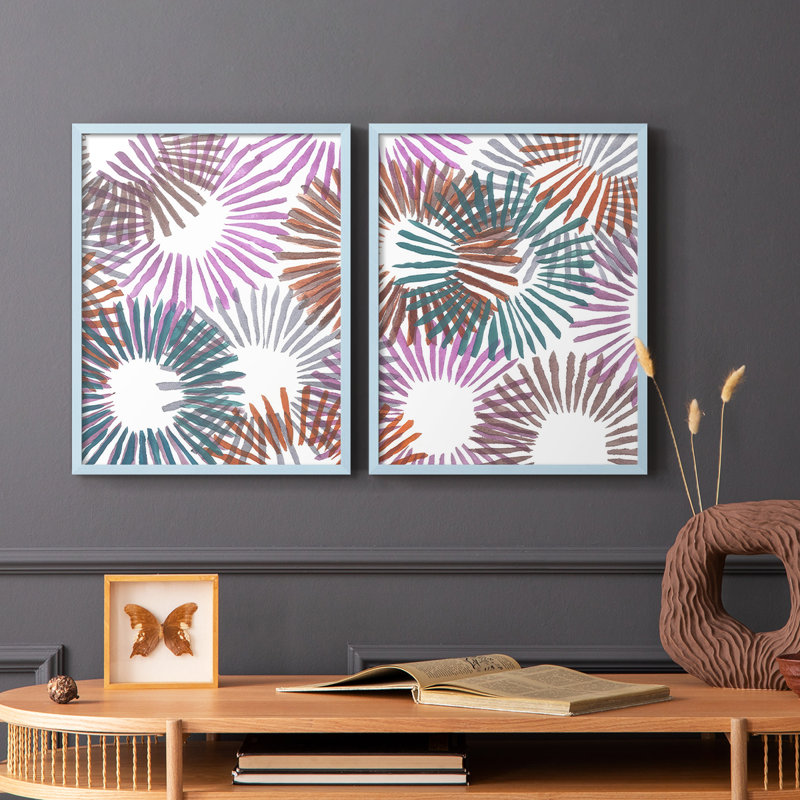 Starburst I-Premium, reproduction encadrée prête à accrocher - aucun clou requis - aucun clou requis, Bleu, H 29 po x l 46 po