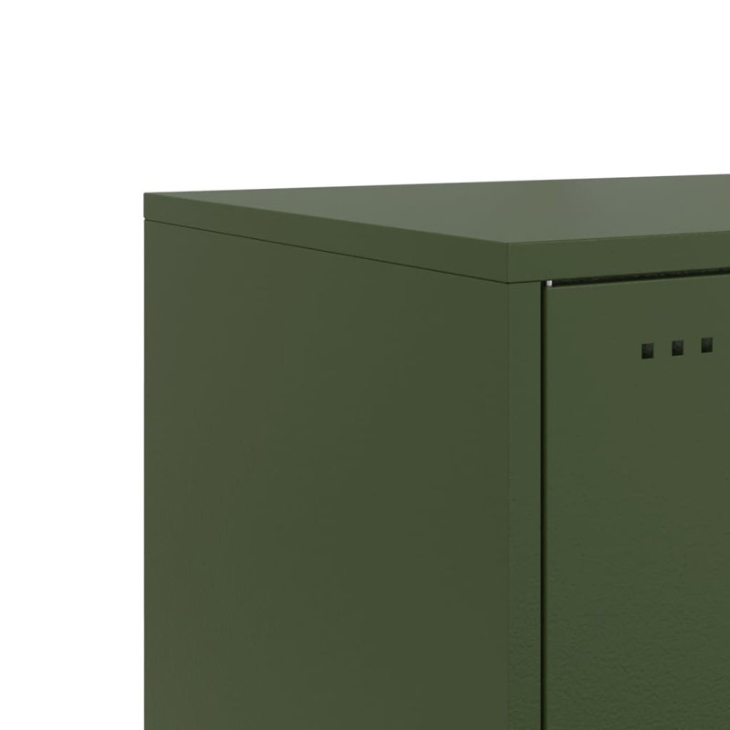 Raddatz 36cm W Steel Bedside Table, Olive Green, Set of 2