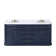 Palace 72 In. Double Sink White Quartz Countertop Vanity In Monarch Blue With Waterfall Faucets