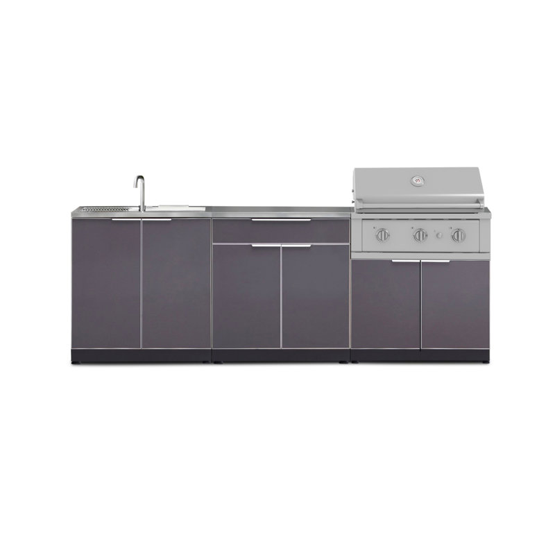 Ensemble d'armoires en aluminium pour l'extérieur Barbecue au gaz naturel performant, Gaz naturel