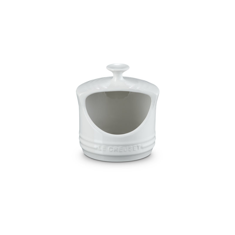 Stoneware Salt Crock, White