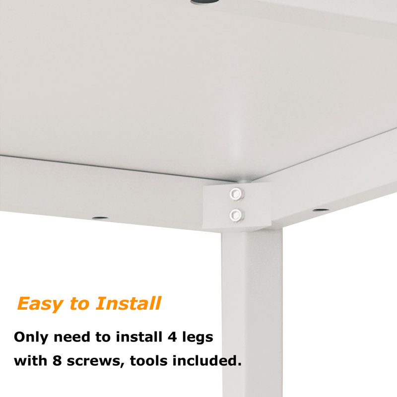 Bureau Adero, H 29,5 po x l 39,3 po x P 23,6 po, Blanc / blanc
