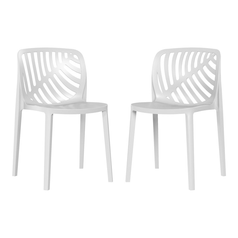 Ensemble de 2 chaises de patio empilables, White
