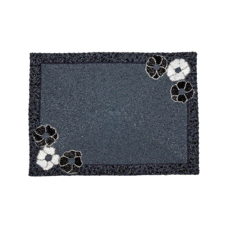 Navy Blue Flower Placemat