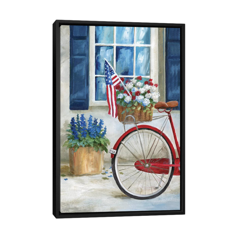 «Patriot Bike I» par Nan - impression, H 26 po x l 18 po x 1,5 po, Cadre noir