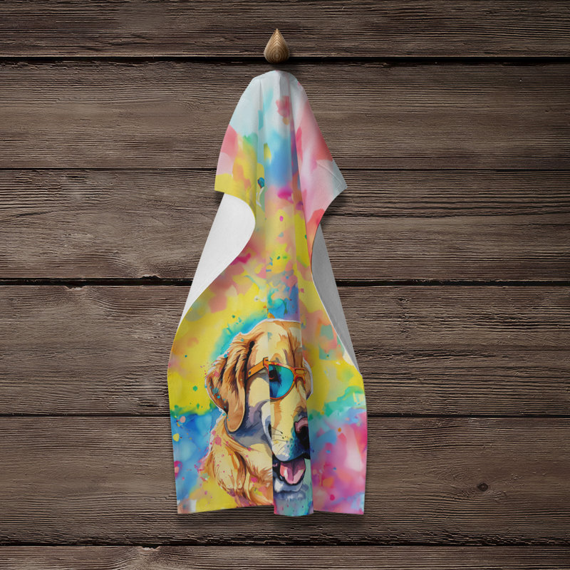 Serviette de cuisine jaune Labrador Hippie Dawg