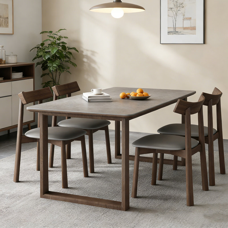 Table de salle à manger de luxe, 5 pièces: table, 4 chaises, 29.53"H x 55.12"L x 31.5"W