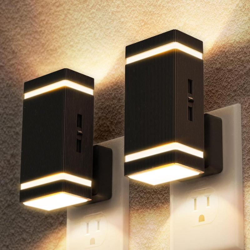 Bubble Acrylic Column Metal Plated Plug-In Night Light With 3CCT, 3-Level Dimmer, Memory, Rotatable