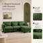 Canapé d'angle 3 places en L avec pouf amovible, canapé d'angle modulaire capitonné en chenille verte