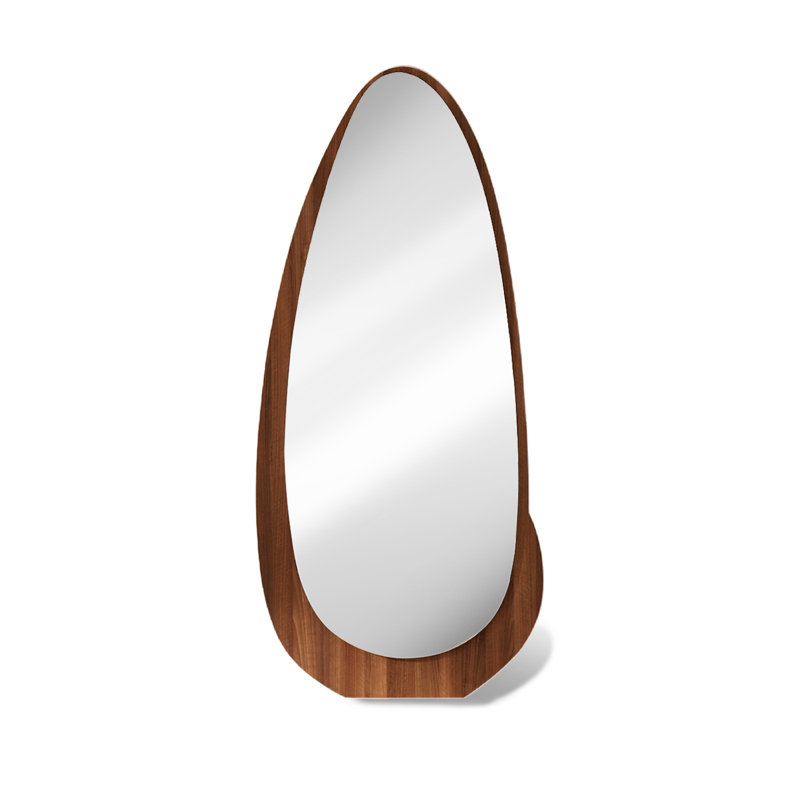 French-Style Retro Droplet-Shaped Wall-Mounted Or Freestanding Full-Length Mirror, 59.06" x 19.69" 