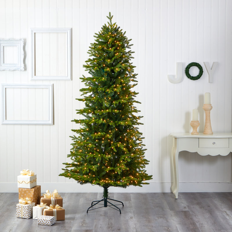 Sapin de Noël artificiel vert avec lumières DEL, H 8 pi
