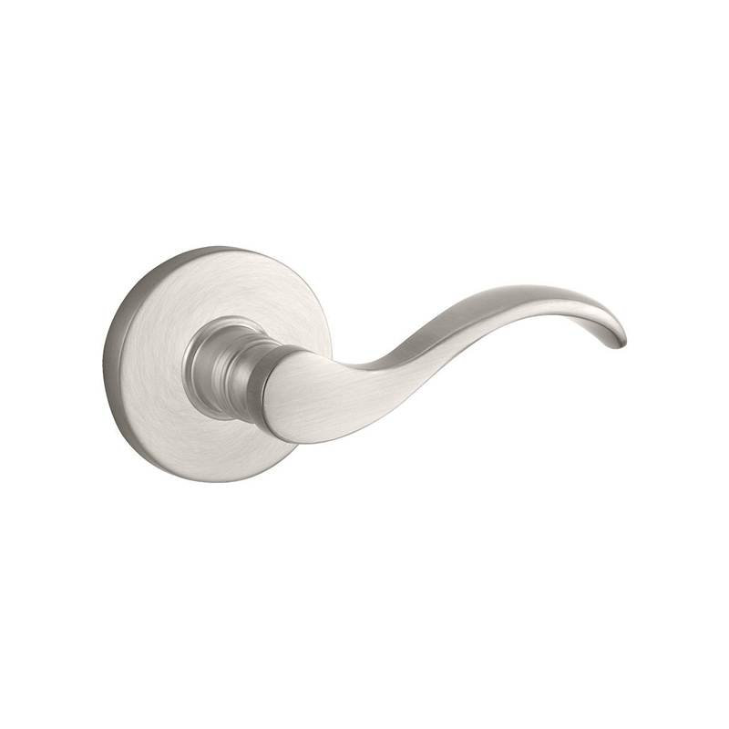 Curved Keyed Door Lever with Contemporary Round Rose, Yes