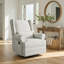 Fauteuil oscillant inclinable pivotant extra large 34,25 po blanc cassé avec repose-pieds