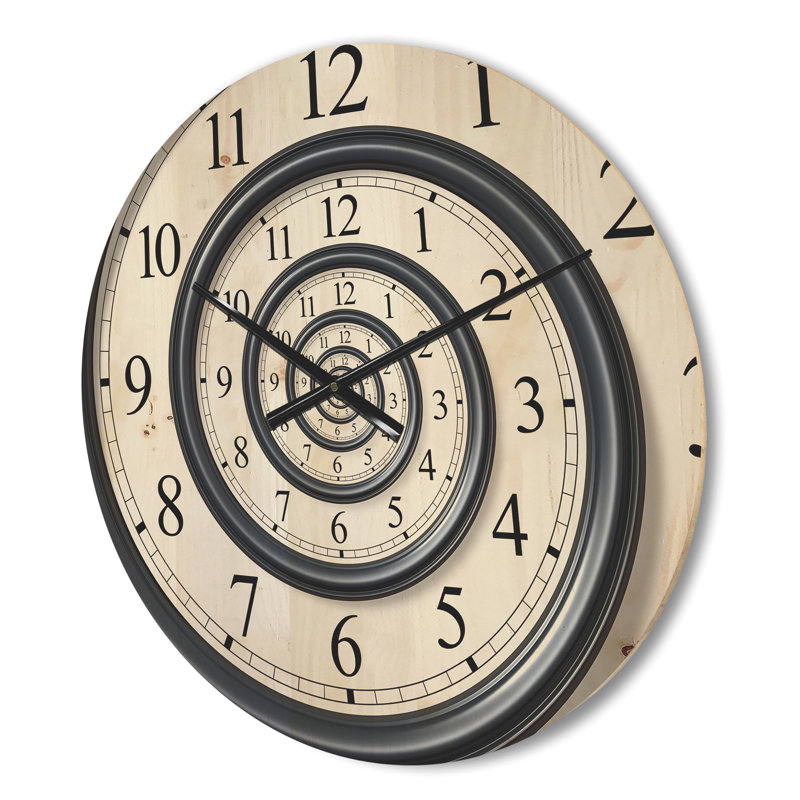 Horloge murale en bois - Spirale analogique, Petit