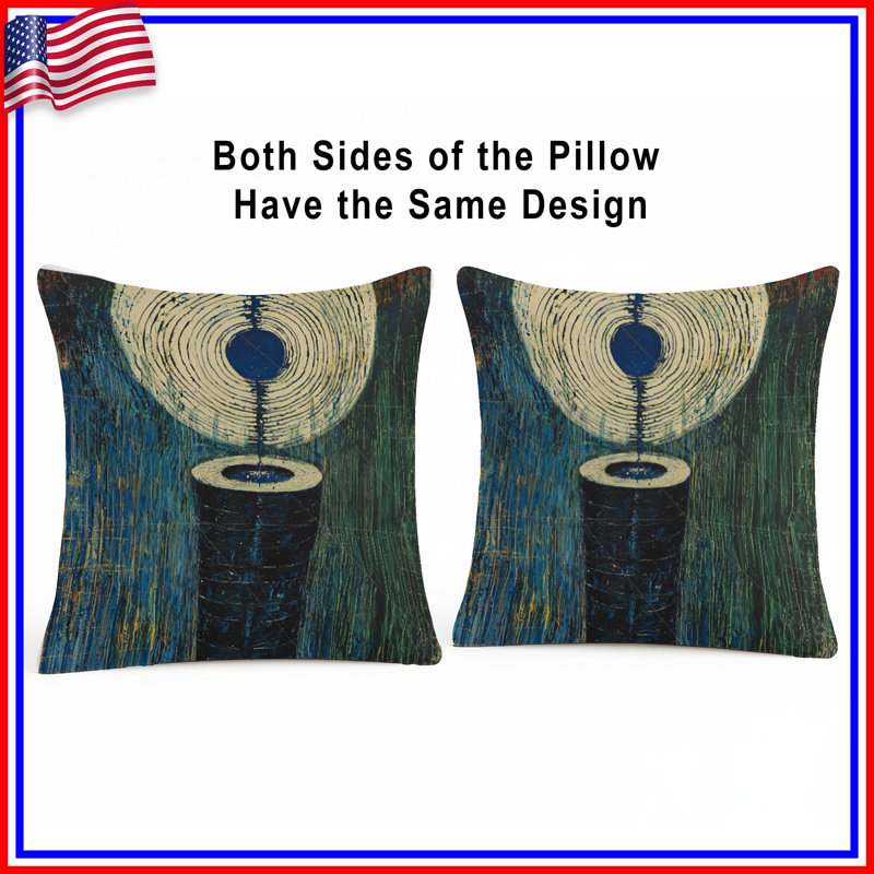 Coussin décoratif abstrait, coussins double face Art, 16 po x 16 po