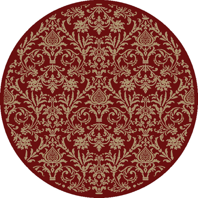 Tapis rouge royal à tissage plat Royal, Rond 5 pi 3 po