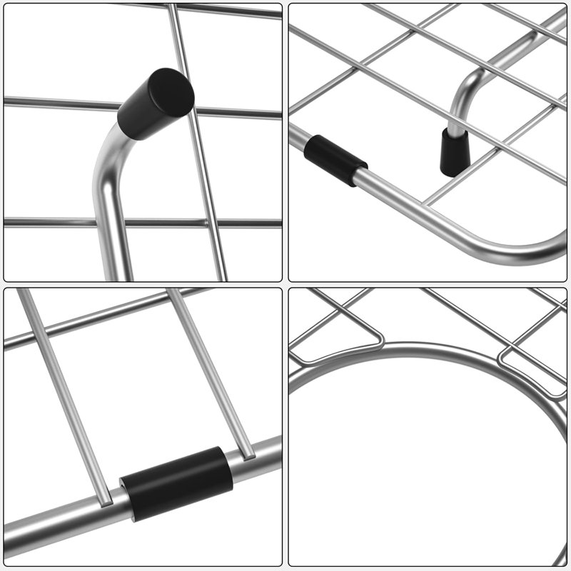 Grille d'évier de cuisine et protecteurs d'évier 26 po x 14 1/16 po, avec grilles d'évier en acier inoxydable à drain arrière