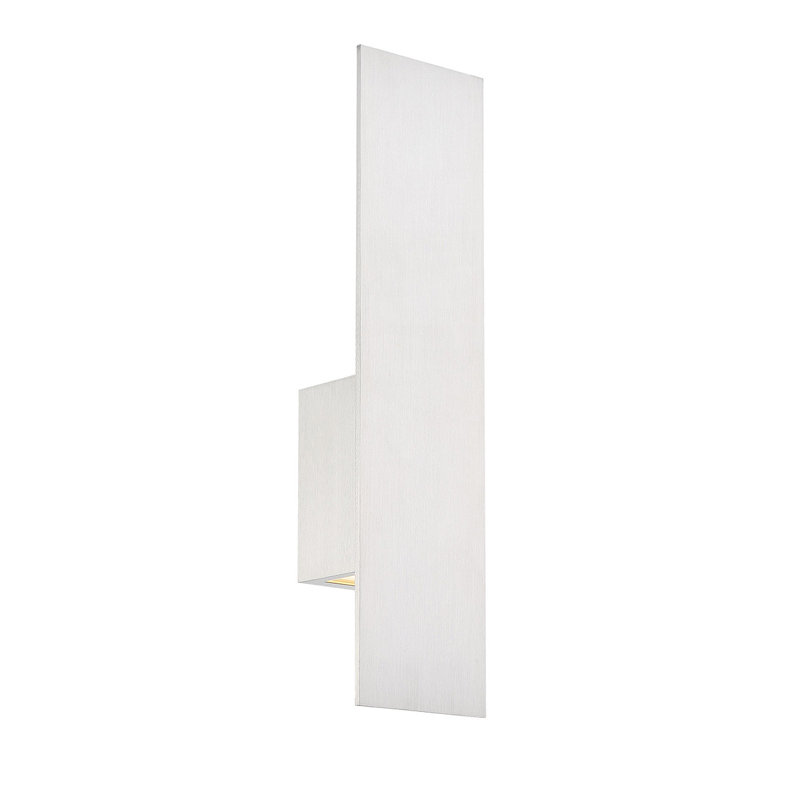 Plafonnier encastré d'extérieur à DEL Bergman, Aluminium brossé, H 14 po x l 3,25 po x P 5 po
