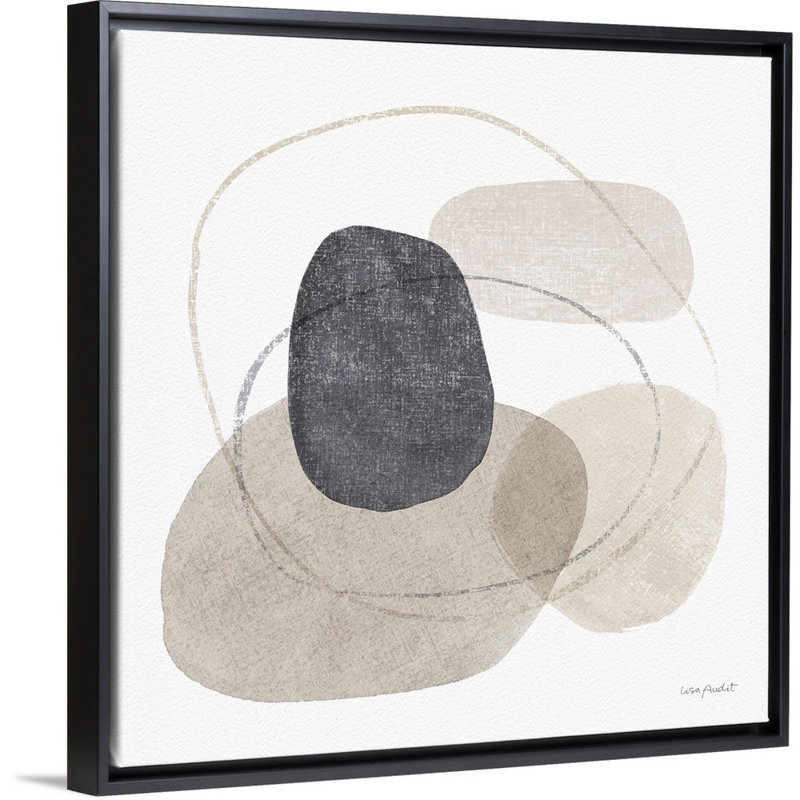 «Think Neutral 10» par Lisa Audit - Peinture sur toile, Toile avec cadre photo, H 37,25 po x l 37,25 po, Noir
