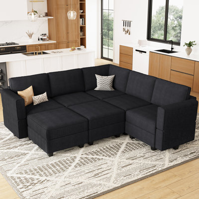 Nairoby Corduroy L-Shaped Sleeper Sectional