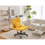 Chaise de bureau jaune avec accoudoirs croisés en lin jaune - polyvalente pour le bureau personnel, la méditation et le maquillage