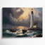 Art sur toile gris, "Phares de transport avec bateaux"-1665616755