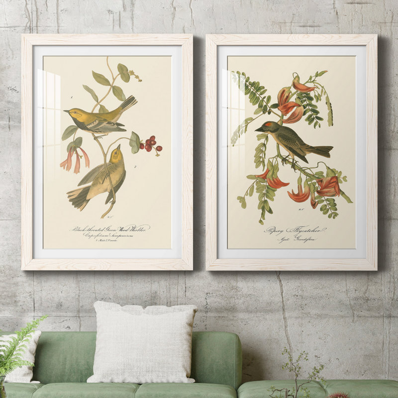 Reproduction encadrée en bois vert, H 31,5 po x l 47 po x P 1,5 po, Papier encadré blanc