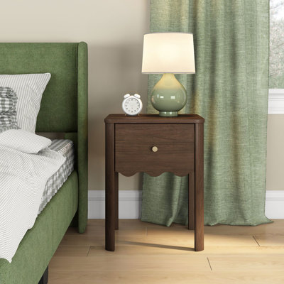 Table de chevet à 1 tiroir de 45,7 cm de large avec motif ondulé