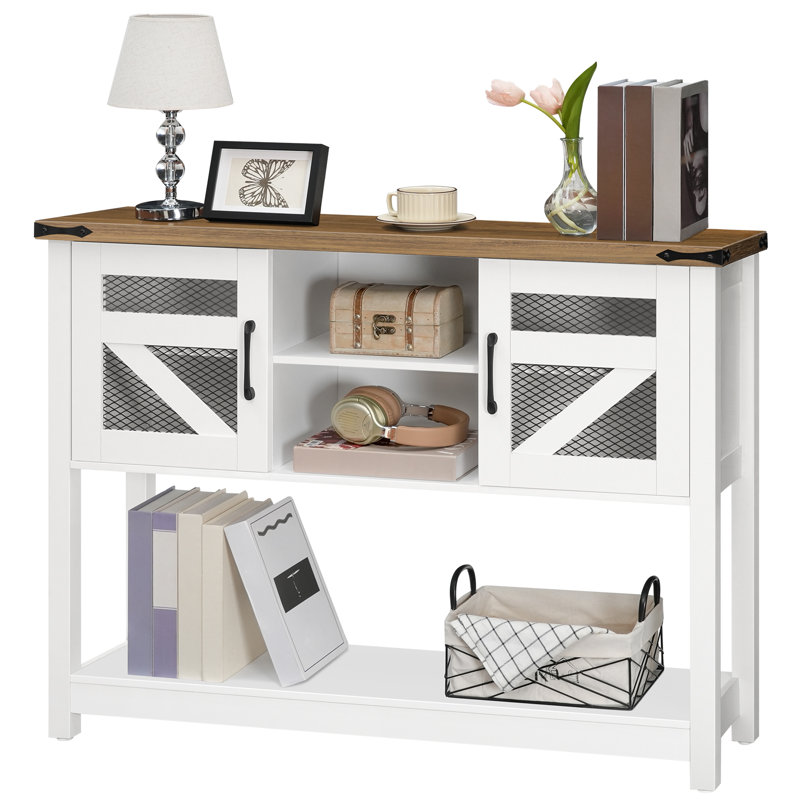 43.3" Farmhouse Console Table with Storage