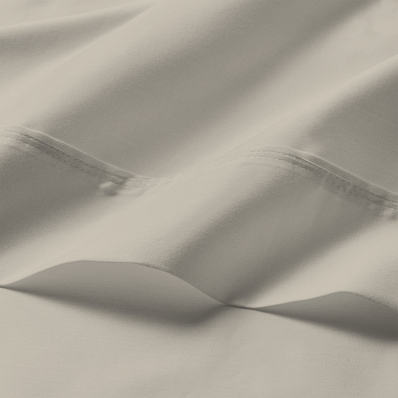 100% Cotton Lightweight Percale Weave Sheet Set, Queen Sheet Set with 2 Pillowcases, Beige
