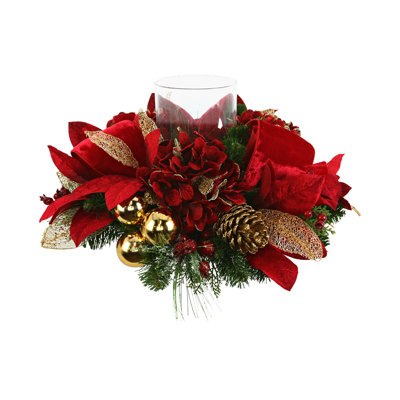 Jiair Hydrangea Holiday Candleholder