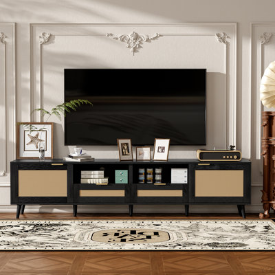 TV Stand For Tvs Up To 85'', Modern Farmhouse Media Console, Entertainment Center With Solid Wood Legs, TV Cabinet For Living Room,Home Theatre