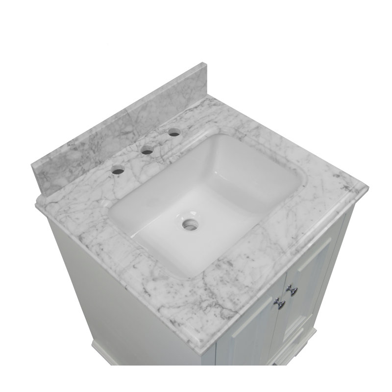 Lark Manor™ Loughlam 24'' Single Bathroom Vanity with Carrara Marble Top