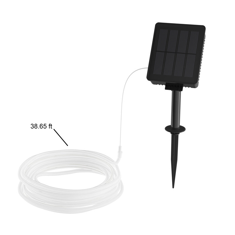 38.65' Outdoor Solar Powered 100 - Bulb Rope String Light, Cool White