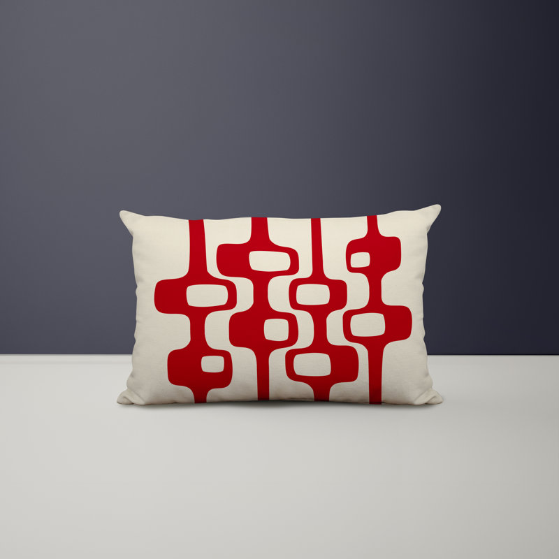 Housse et insert de coussin rectangulaire en polyester pour l'intérieur et l'extérieur, Rouge / bleu marine