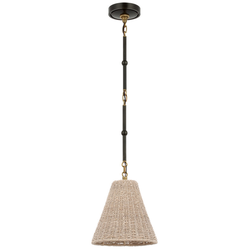 Goodman Pendant by Thomas O'Brien, Bronze/Hand Rubbed Antique Brass, Ash, 10.5" H x 9.5" W x 9.5" D