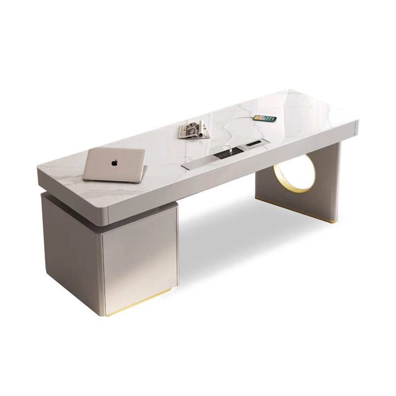 Bureau en bois clair clair et luxueux, H 29,53 po x l 62,99 po x P 27,56 po