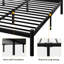  Grand lit plateforme en métal avec tête de lit de style victorien, support de lattes en acier robuste, rangement sous le lit de 12 po, assemblage facile, noir-2105162895-2105162893