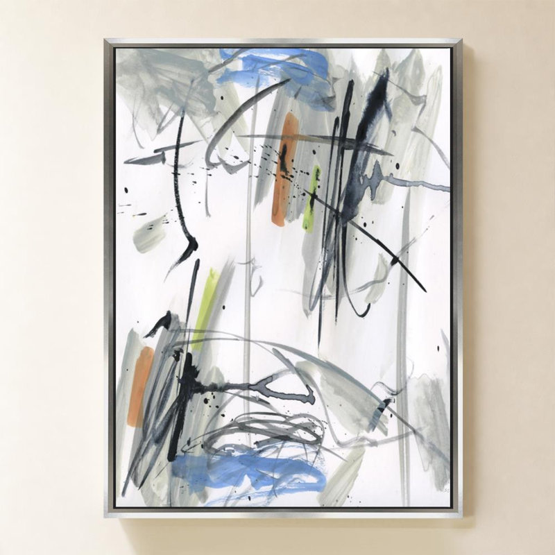 Champ d'été I par Susan Jill - Graphisme sur toile, H 24 po x l 18 po, Cadre flottant biseauté, Argent