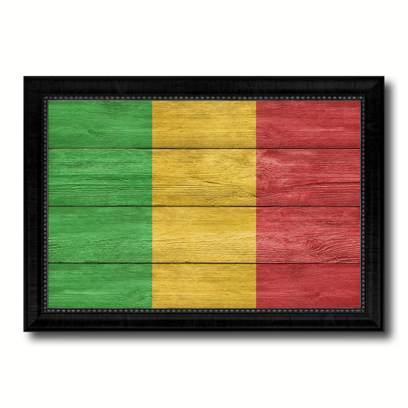 « mali country flag », impression sur toile encadrée, H 21 po x l 30 po x P 1 po, Noir