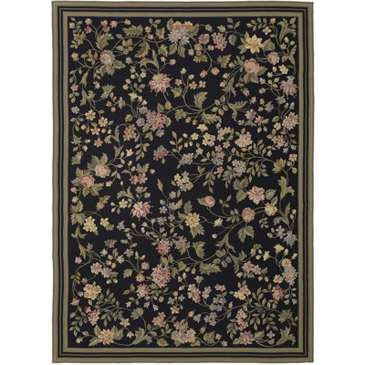 Needlepoint Azm Wool Floral Area Rug