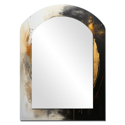 Yin Yang - Au-delà de la dualité - Abstrait or et noir - Miroir mural moderne