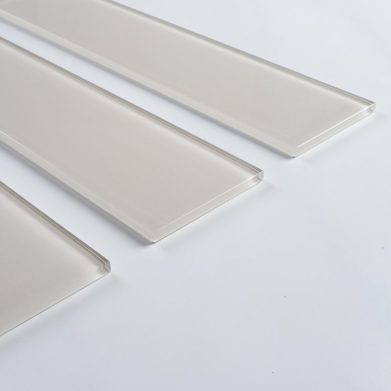 Quality Value Series 3" x 12" Straight Edge Glass Subway Tile, Ivory