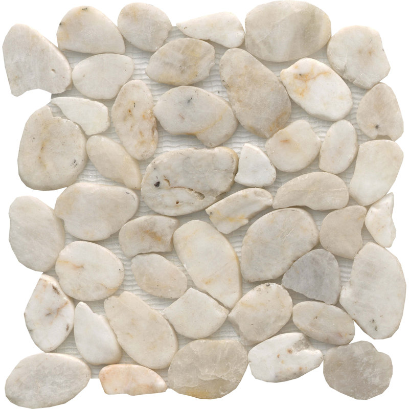 Rivera Pebbles™ Sized Natural Stone Pebble Tile, Beige
