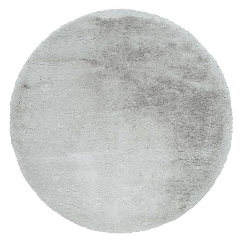 Ananias Solid Colour Shag Area Rug, Round 120cm