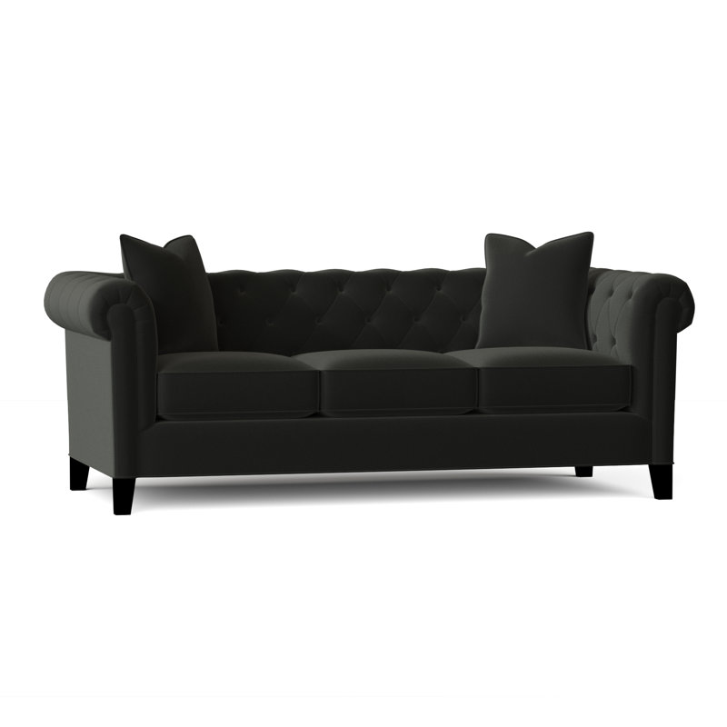 Caspar Upholstered 82'' Sofa, Bella Hunter Performance Velvet