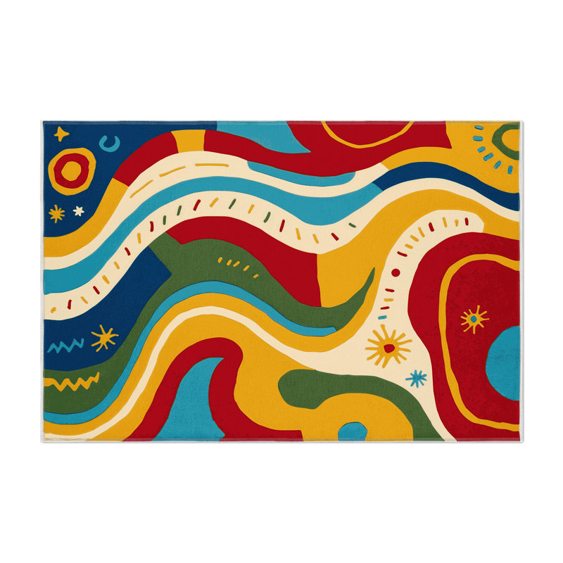 Feisty Glow Indoor And Outdoor Area Rug, Rectangle 5' x 7'