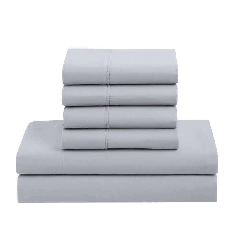 Ensemble d'édredon et de draps de couleur unie toutes saisons pour lit dans un sac 5 pièces / 7 pièces par Sweet Home Collection